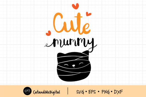 Black Cat Mummy in Halloween Graphics