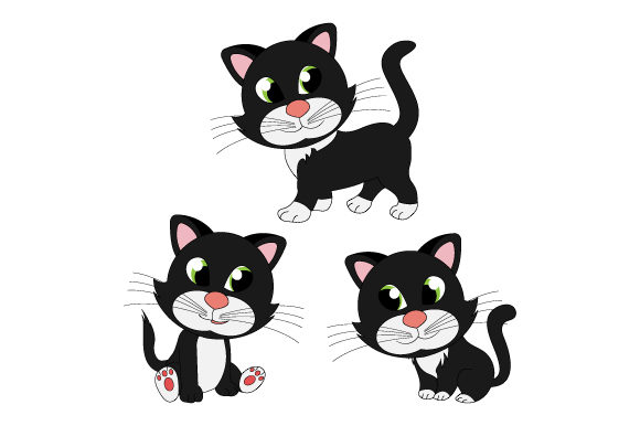 Funny Black Cat Cartoon Graphics for Branding and Illustrations