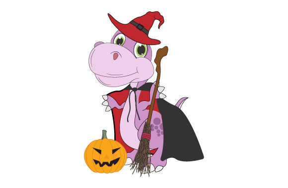 Funny Dinosaur with Halloween Costume Graphics
