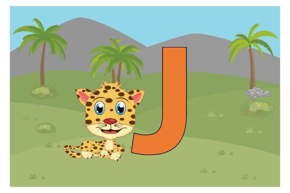 Funny Jaguar with the Letter J Graphics