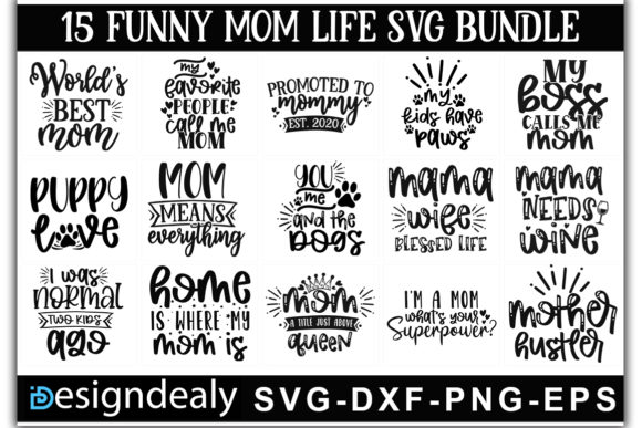 Funny Mom Life Bundle: Graphics for Crafts & Content