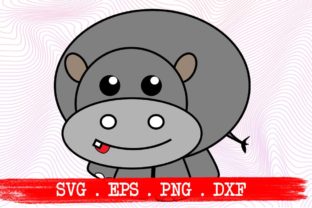 Hippopotamus Cute Face Funny Graphics for Crafts