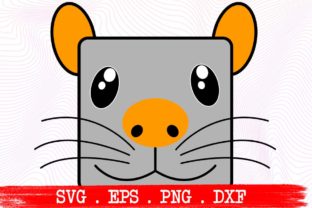 Mouse Cute Face Funny Graphics for Crafts