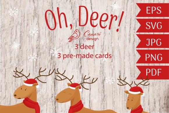 Oh, Deer Funny Kit and Cards Graphics for Content Publishers